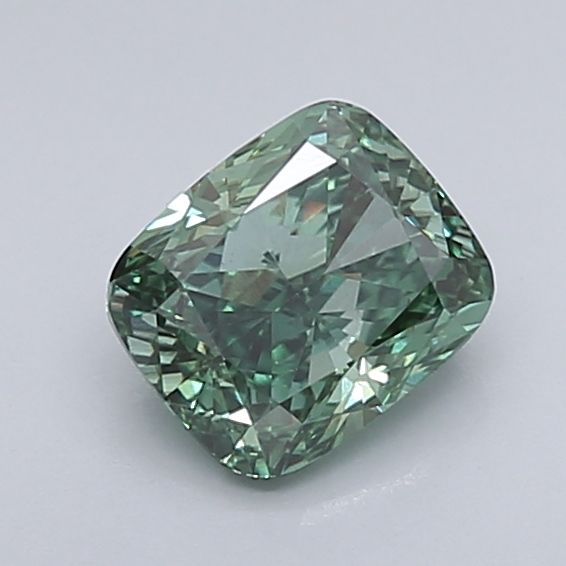 1.07 Carat Cushion Cut Fancy Green